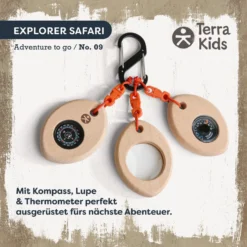 Terra Kids Outdoor Tool Kinder, Kompass, Lupe & Thermometer am Karabiner