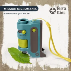 Terra Kids Pocket-Mikroskop, Mini-Mikroskop für Kinder inkl. Tasche